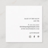 Eenvoudig Elegant Pastel Wit Haar Vierkante Visitekaartje (Achterkant)
