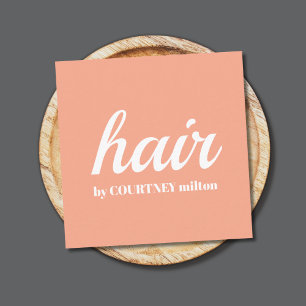 Eenvoudig Elegant Pastel Wit Haar Vierkante Visitekaartje