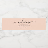 Eenvoudig elegant peach en Black Wedding Waterfles Etiket (Enkel label)