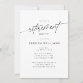 Eenvoudig Elegant Pensioen Partij Minimal Script Kaart (Voorkant)