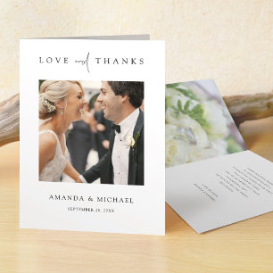 Eenvoudig Elegant Photo Wedding Bedankkaart