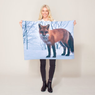 Eenvoudig Elegant Red Fox-kunstwerk   Fleece Blank Deken
