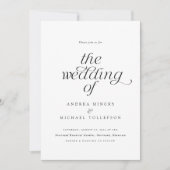 Eenvoudig Elegant Romantisch Alles in Eén Trouwfee Kaart (Voorkant)