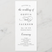 Eenvoudig elegant romantisch script bruiloft programma (Voorkant)