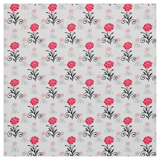 Eenvoudig Elegant Rood Bloempatroon Stof (Swatch)