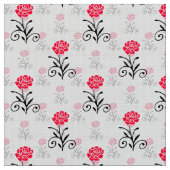 Eenvoudig Elegant Rood Bloempatroon Stof (Close Up)