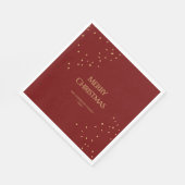 Eenvoudig Elegant Rood & Goud Confetti Vrolijk Ker Servet (Hoek)