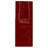 Eenvoudig Elegant Rood & Goud Confetti Vrolijk Ker Wijn Cadeautas (Voorkant)