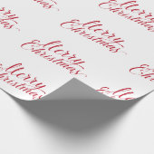 Eenvoudig Elegant Rood Script Modern Christmas Cadeaupapier (Hoek)