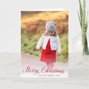 Eenvoudig Elegant Rood Script Modern Christmas Feestdagen Kaart