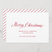 Eenvoudig Elegant Rood Script Modern Christmas Feestdagenkaart (Voorkant / Achterkant)