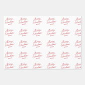 Eenvoudig Elegant Rood Script Modern Christmas Inpakpapier Vel (Voorkant)