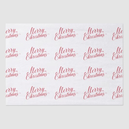 Eenvoudig Elegant Rood Script Modern Christmas Tissuepapier (Voorkant)
