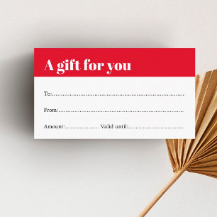 Eenvoudig Elegant Rood Wit Beauty Cadeaubon Kortingskaartje