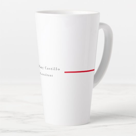 Eenvoudig Elegant Rood Wit Minimalistisch Modern Latte Mok (Rechterhoek)