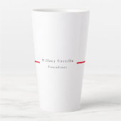 Eenvoudig Elegant Rood Wit Minimalistisch Modern Latte Mok (Voorkant)