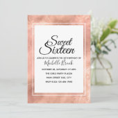 Eenvoudig Elegant Roos Sweet Sixteen Kaart (Staand voorkant)