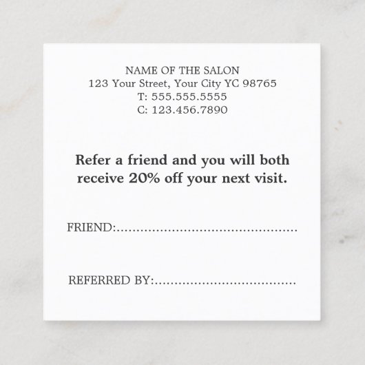 Eenvoudig Elegant Roos Wit Goud Hart Aanbevelingskaartje (Achterkant)