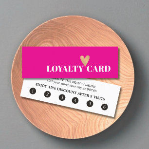 Eenvoudig Elegant Roze Wit Faux Goud Hart Klantenkaartje