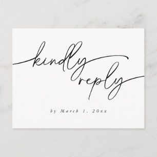 Eenvoudig Elegant RSVP-Briefkaart Briefkaart