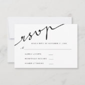 Eenvoudig Elegant RSVP Calligraphy Script Weduwen (Voorkant)