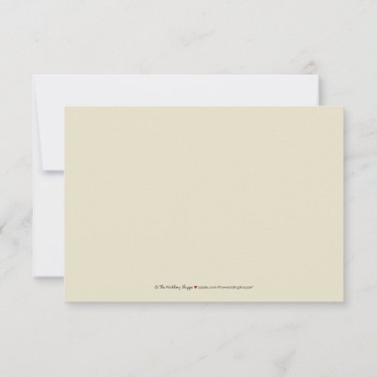 Eenvoudig Elegant RSVP-kaart (baby roze/chocolade) RSVP Kaartje (Achterkant)