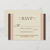 Eenvoudig Elegant RSVP-kaart (baby roze/chocolade) RSVP Kaartje (Voorkant / Achterkant)