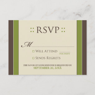 Eenvoudig Elegant RSVP-kaart (olijfolie/chocolade) RSVP Kaartje