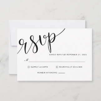 Eenvoudig Elegant RSVP Script Bruiloft
