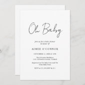 Eenvoudig Elegant Rustic Script Modern Baby shower Kaart (Voorkant / Achterkant)
