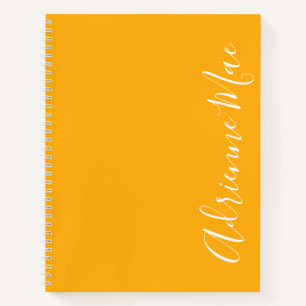 Eenvoudig Elegant Saffron Yellow Personalized Notitieboek