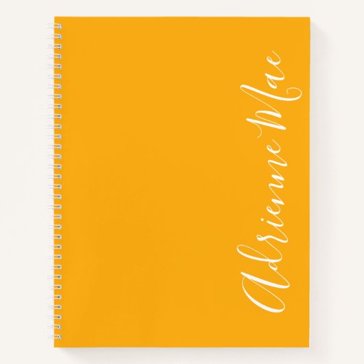 Eenvoudig Elegant Saffron Yellow Personalized Notitieboek (Voorkant)