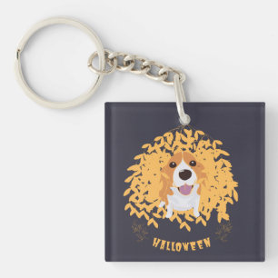 Eenvoudig Elegant Schattige mijn hond en halloween Sleutelhanger
