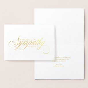Eenvoudig Elegant Schrift Condoleance Folie Kaarten