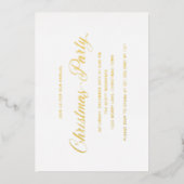 Eenvoudig Elegant Schrift Moderne Kerstfeest Folie Uitnodiging (Voorkant)