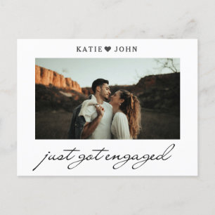 Eenvoudig Elegant Schrift Net Verlost Foto Aankondigingskaart