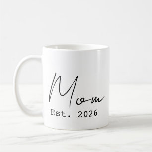 Eenvoudig Elegant Schrift Nieuw Moeder Opgericht 2 Koffiemok
