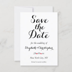 Eenvoudig Elegant Schrift Wit Trouw Huwelijksaanzo Save The Date