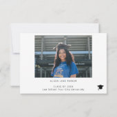 Eenvoudig elegant script 2 foto afstuderen bedankkaart (Achterkant)