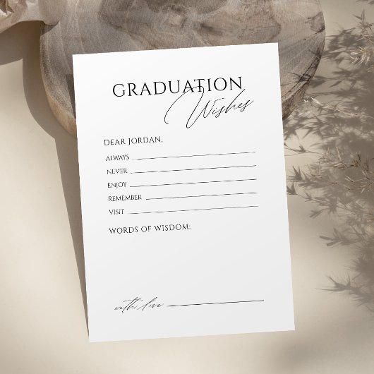 Eenvoudig Elegant Script Afstudeeradvies & wensen Advieskaart