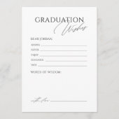 Eenvoudig Elegant Script Afstudeeradvies & wensen Advieskaart (Voorkant)