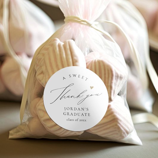Eenvoudig Elegant Script Afstuderen Favors Bedankt Ronde Sticker