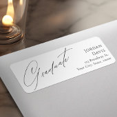 Eenvoudig Elegant Script Afstuderen Retouradres Etiket