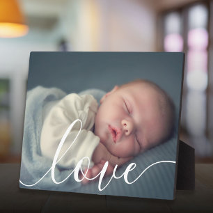 Eenvoudig Elegant Script Babyfoto Fotoplaat