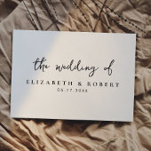 Eenvoudig Elegant Script Black and White Wedding Gastenboek