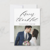 Eenvoudig elegant script bruiloft bedankkaart (Voorkant)