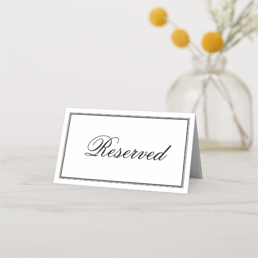Eenvoudig Elegant Script Bruiloft Gereserveerd (Voorkant)