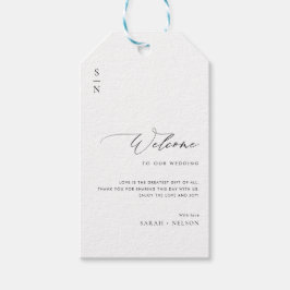 Eenvoudig elegant script bruiloft Welkom Cadeaulabel