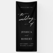 Eenvoudig elegant script bruiloft Welkom Spandoek (Verticaal)