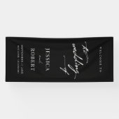 Eenvoudig elegant script bruiloft Welkom Spandoek (Horizontaal)